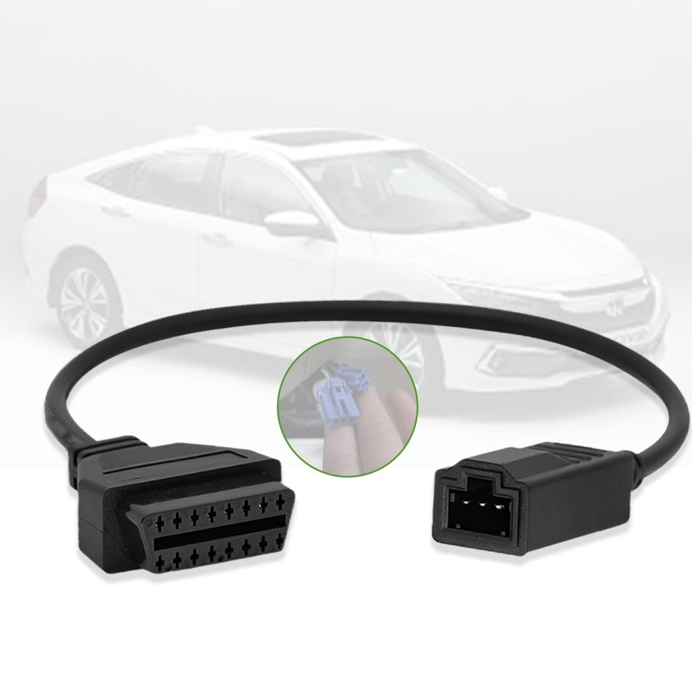 AMHTDOL OBD1 to OBD2 Adapter for Honda 3 Pin Cable,Compatible with Honda Vehicle 3pin Obd1 to 16pin Obd2 Adapter Cable Diagnostic Connector, Work with ELM327 OBD2 Scan Tool and OBD 1 Code Reader