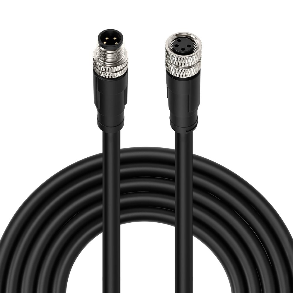 M8 4 Pin A-Code Male to Female Cable, IP67 Waterproof PVC Shielded Sensor Cord for Profibus, IO-Link, Sick, Keyence, Omron, 50M (164.0FT)