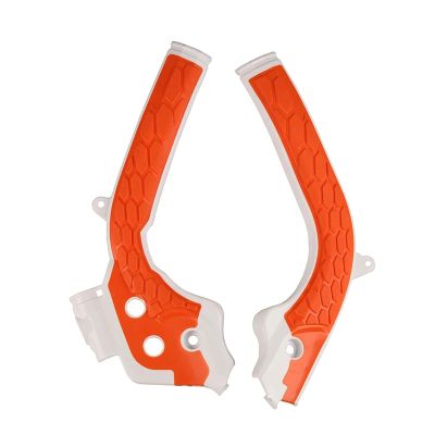 JevLoN X-Grip Frame Guard Protection Cover Compatible with SXF EXC EXC-F Compatible with TE FE FC SX SXF EXC EXC-F 125-450 Dirt MX Motorcycles (Color : Orange White)
