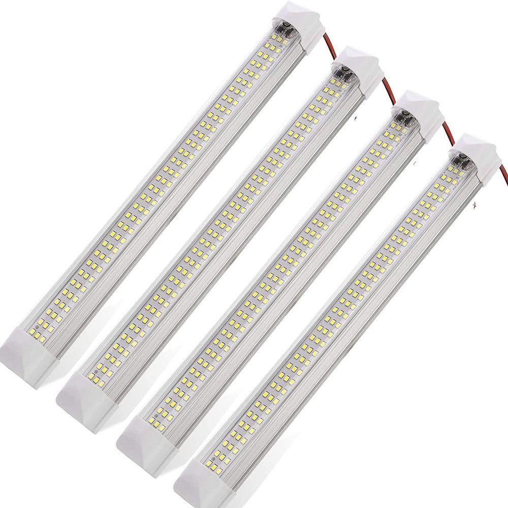 Megrezo 12 Volt LED Lights Bar - Daylight 6000K 108 LED - Pack of 4