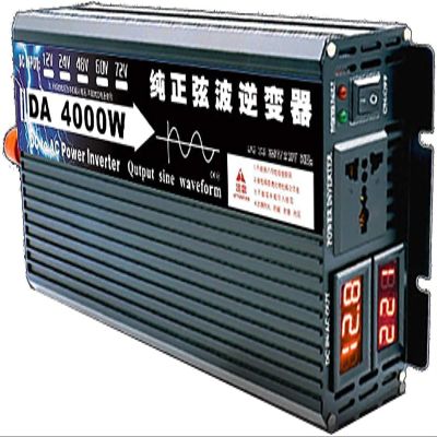 4000W 5000W 8000W Pure Sine Wave Inverter 12V/24V/48V/60V/72V DC to 110V/220V-240V AC,Car Power Inverter with Dual AC Outlets,LCD Display,for Home,RV Vehicle,Road Trips,Camping (Color : 4000W, Size