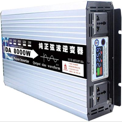 4000W 5000W 8000W Pure Sine Wave Inverter 12V/24V/48V/60V/72V DC to 110V/220V-240V AC,Car Power Inverter with Dual AC Outlets,LCD Display,for Home,RV Vehicle,Road Trips,Camping (Color : 8000W, Size