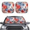 Floral Flower Print Car Windshield Sun Shade 2 Piece Foldable Front Window Sunshade Upgrade Sun Visor Car Reflective Sun Blocker Automotive Interior Sun Protection for Car Truck SUV view 2