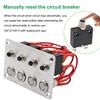 Ambuker 4 Gang 12V Momentary Push Button Switch Panel Antioxidant Aluminum with Blue Light Self-Locking Switches and Manual Reset Circuit Breakers Waterproof Panel for Marine Yacht RV Car Truck view 3