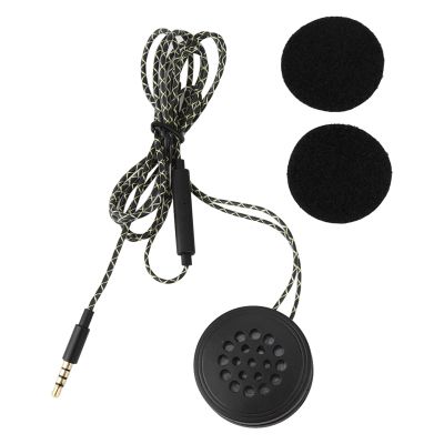 Motorcycle Helmet Headset, Helmet Speakers with 3.5mm Jack, Universal Wired Headphones for Racing & Sports Helmets, Motorcycle Audio System, Bike Helmet Earphone, Black
