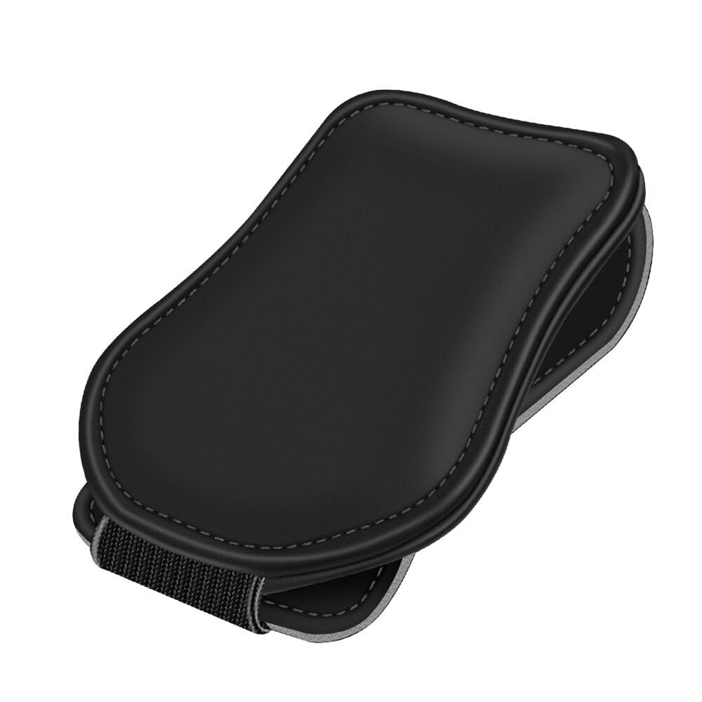 ihreesy Car Sunglasses Holder,Magnetic Leather Sunglass Hanger Clip Universal Eyeglasses Mount Ticket Card Clip Glasses Eyeglass Hanger Clip for Car Sun Visor,Black