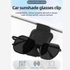 ihreesy Car Sunglasses Holder,Magnetic Leather Sunglass Hanger Clip Universal Eyeglasses Mount Ticket Card Clip Glasses Eyeglass Hanger Clip for Car Sun Visor,Black view 2
