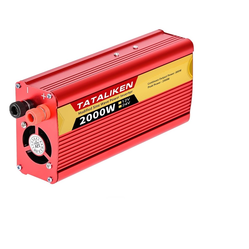 JZRYQJGJ 2000W Power Inverter DC 12V/24V to 110V 220V 60HZ AC Car Charger Converter with 4.8A Dual USB Ports Brazil Socket Car Adapter (Color : 2000W 24V, Size : 220V 60HZ_Brazil Socket)