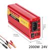 JZRYQJGJ 2000W Power Inverter DC 12V/24V to 110V 220V 60HZ AC Car Charger Converter with 4.8A Dual USB Ports Brazil Socket Car Adapter (Color : 2000W 24V, Size : 220V 60HZ_Brazil Socket) view 2