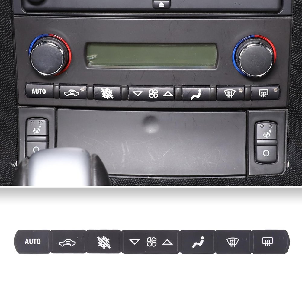 Button Stickers Repair Kit for Chevy Corvette C6 Accessories 2005-2013, Dash A/C Climate Control Buttons Repair Decals Stickers Set, Air Conditioning Switch Button Cover Repair Kit, PVC