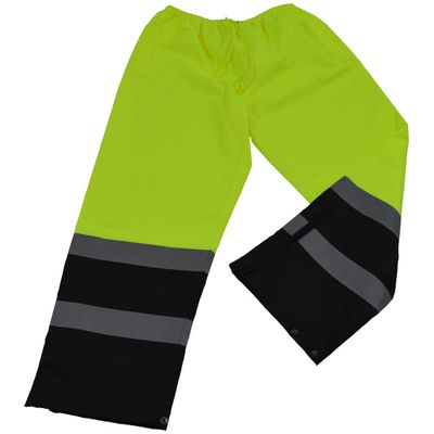 212 Main Rain Pants ANSI-ISEA 107-2004 Class E Waterproof Drawstring Lime & Black - Small