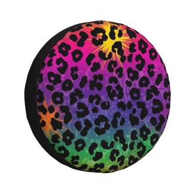 Spare Tire Cover Compatible with Hot Pink Purple Cheetah Leopard Print for Trailers RV Wheel Covers Tire Cover Protectors for Travel Trailer Truck Travel Trailer, 15 inch