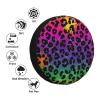 Spare Tire Cover Compatible with Hot Pink Purple Cheetah Leopard Print for Trailers RV Wheel Covers Tire Cover Protectors for Travel Trailer Truck Travel Trailer, 15 inch view 4