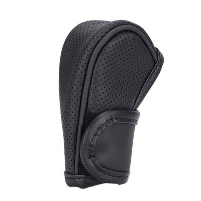 ihreesy PU Leather Auto Gear Shift Knob Cover,Anti-Slip Gear Shifter Protector Cover Universal Stick Shift Knob Cover Accessories for Women Men,Black