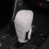 ihreesy PU Leather Auto Gear Shift Knob Cover,Anti-Slip Gear Shifter Protector Cover Universal Stick Shift Knob Cover Accessories for Women Men,Black view 2
