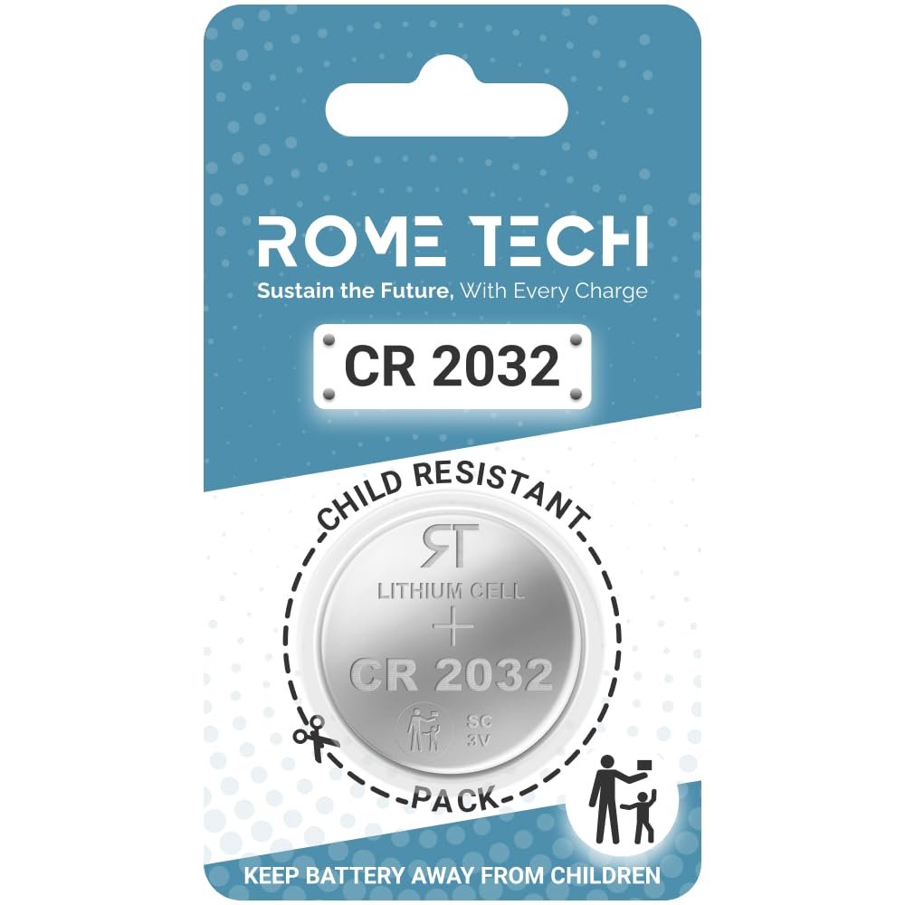 Rome Tech CR2032 Batteries Replacement Compatible with Mazda CX7 / CX9, Tesla Model S - CR2032 Tesla Key Card Replacement