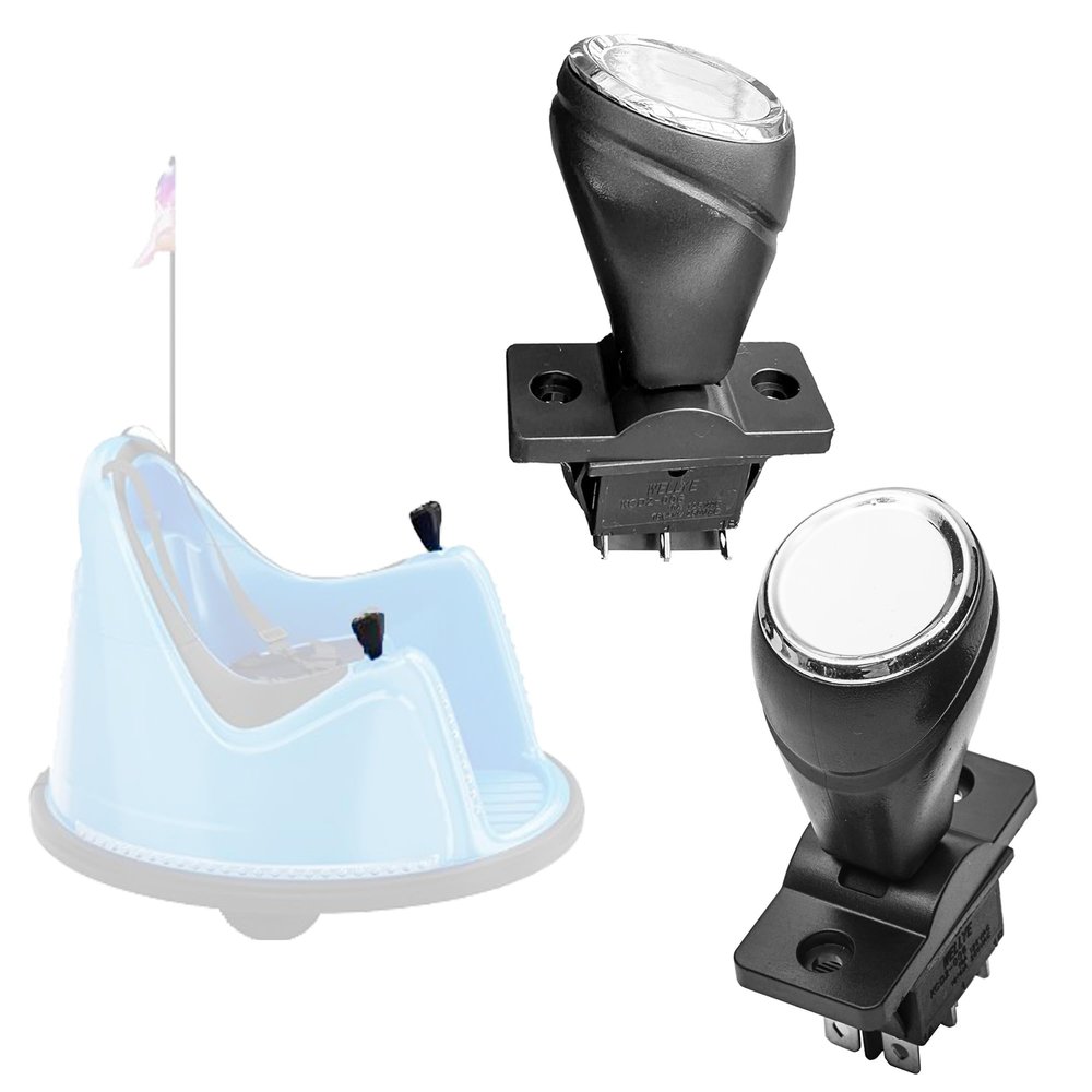 2Pcs weelye Forward Reverse Switch,Automatic Reset Joystick Toy Bumper Car Repalcement Parts,for Rotate 360 Degrees Toy Car Push Rod Shift for Children's Electric Ride on Toys