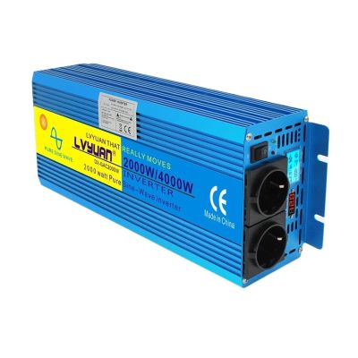 JDOUNFMO 2000W 3000W 4000W LED Display Inverter DC 12V to AC 220V Pure Sine Wave Voltage Converter 12 220 Power Auto Inversor (Color : 12V 2000W EU)