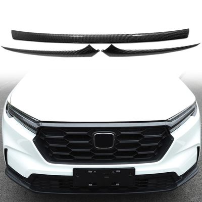 CTH for Honda CR-V CRV 2023 2024 2025 2026 Front Hood Edge Center Grille Upper Decorative Stripe Cover Car Accessories 3pcs (Carbon Fiber Black)