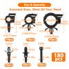 180Pcs Wire Loom Clips for Car Push Mount Zip Ties Assorted Sizes Automotive Fuel Line Cable Ties 6 Inch Wire Holder for Car Zip Ties Anchors Screw Mount Zip Tie Automotive Wiring Clip view 2