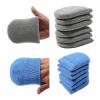 SSIMOO 2pcs/6pcs Soft Microfiber Car Wax Applicator Mitts Polishing Sponge Wax Foam Applicator Pad Compatible with Car Cleaning Auto Detailing(Blue 2Pcs) view 2