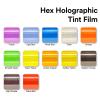 12"x36" Hex Holographic Headlight Tint Gloss Light Smoke Taillight Fog Light Side Marker Transparent Vinyl Film Self Adhesive Free Tool Kit view 4