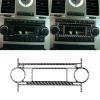 Real Premium Soft Carbon Fiber Interior Accessories Sticker Compatible with Chrysler 300 300C 2005 2006 2007 Car Center Console CD Radio Decoration Frame Decal Style B Black view 1