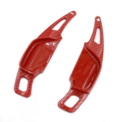 GZYF ABS Shifter Paddle Shift Extension Cover Carbon Fiber Red for Toyota for RAV4 Camry for Corolla Mark X Zelas Reiz Levin Yaris Vios