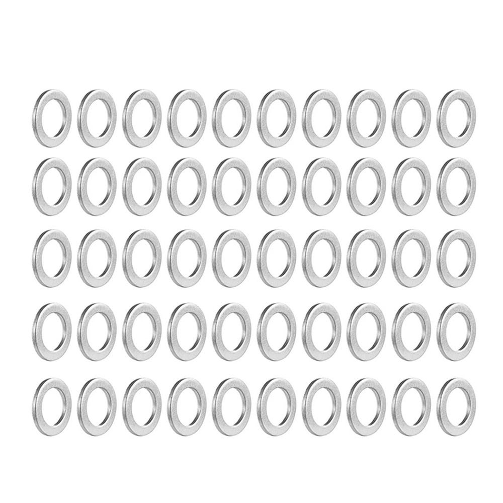 GZYF Oil Drain Gasket Plug Washer Transmission Case Sealing Ring 50Pcs for Lexus ES250 ES300 ES300h ES330 ES350 GS200T Aluminum Sliver