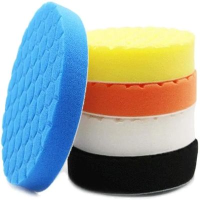 NEFLUM 5 Colors 3 Inch 4 Inch 5 Inch Sponge Buffing Polishing Pad Kit for Car Polisher Detail Polishing Waxing,4 Inches