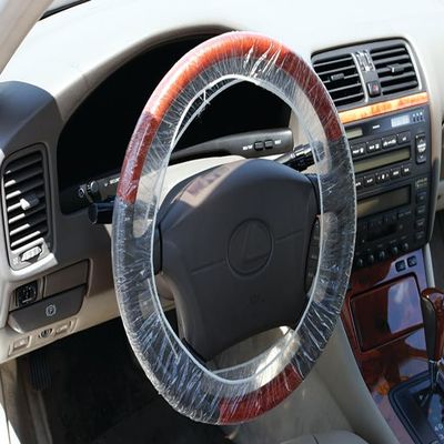 Standard Double Elastic Steering Wheel Covers Clear Universal Fit,500 Pack
