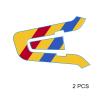 MC MOTOPARTS Headsets Decal Protection Cover Sticker x2 CC005 Yellow Blue Flag Color Compatible with Cardo Packtalk Edge view 3