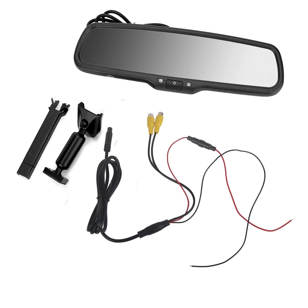 Auto Dimming Car Rearview Mirror Monitor High Definition with Reversing Image Feature for Parking, Including Black Bracket