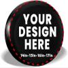 Custom Spare Tire Covers Add Your Own Photo Text Logo Personalized Wheel Tire Cover Customized Waterproof Spare Wheel Cover Protectors for RV Trailer Truck SUV Universal All Vehicles (17 Inch), Black view 2