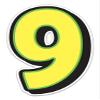Giant Magnetic Numbers 10" 16" - Bright Yellow with Green Border - .024 Magnetic Material for Mailbox Number, Vehicle Numbers, Garage Door Address Signs, Metal Surface Signage, Number 9 - Pack of 3 view 1