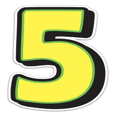 Giant Magnetic Numbers 10" 16" - Bright Yellow with Green Border - .024 Magnetic Material for Mailbox Number, Vehicle Numbers, Garage Door Address Signs, Metal Surface Signage, Number 5 - Pack of 3