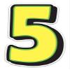 Giant Magnetic Numbers 10" 16" - Bright Yellow with Green Border - .024 Magnetic Material for Mailbox Number, Vehicle Numbers, Garage Door Address Signs, Metal Surface Signage, Number 5 - Pack of 3 view 1