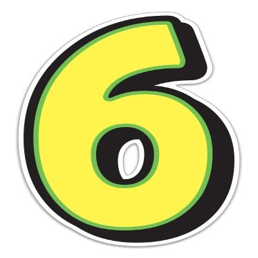 Giant Magnetic Numbers 10" 16" - Bright Yellow with Green Border - .024 Magnetic Material for Mailbox Number, Vehicle Numbers, Garage Door Address Signs, Metal Surface Signage, Number 6 - Pack of 3