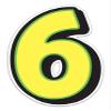 Giant Magnetic Numbers 10" 16" - Bright Yellow with Green Border - .024 Magnetic Material for Mailbox Number, Vehicle Numbers, Garage Door Address Signs, Metal Surface Signage, Number 6 - Pack of 3 view 1