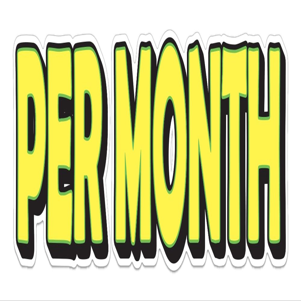Giant Magnetic Numbers 10" 16" - Bright Yellow with Green Border - .024 Magnetic Material for Mailbox Number, Vehicle Numbers, Garage Door Address Signs, Metal Surface Signage, PER MONTH - Pack of 6