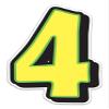 Giant Magnetic Numbers 10" 16" - Bright Yellow with Green Border - .024 Magnetic Material for Mailbox Number, Vehicle Numbers, Garage Door Address Signs, Metal Surface Signage, Number 4 - Pack of 1 view 1