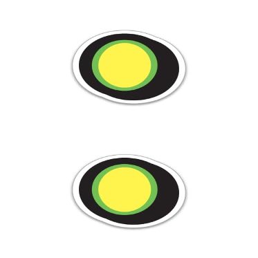 Giant Magnetic Numbers 10" 16" - Bright Yellow with Green Border - .024 Magnetic Material for Mailbox Number, Vehicle Numbers, Garage Door Address Signs, Metal Surface Signage, Period - Pack of 4