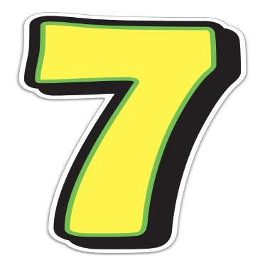 Giant Magnetic Numbers 10" 16" - Bright Yellow with Green Border - .024 Magnetic Material for Mailbox Number, Vehicle Numbers, Garage Door Address Signs, Metal Surface Signage, Number 7 - Pack of 1