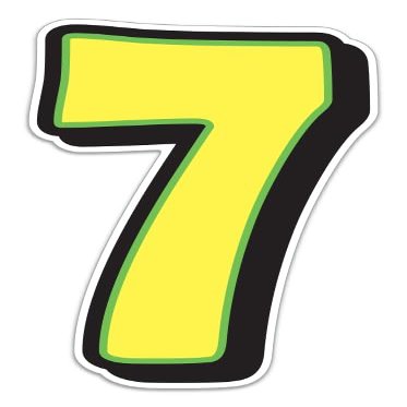 Giant Magnetic Numbers 10" 16" - Bright Yellow with Green Border - .024 Magnetic Material for Mailbox Number, Vehicle Numbers, Garage Door Address Signs, Metal Surface Signage, Number 7 - Pack of 1