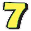 Giant Magnetic Numbers 10" 16" - Bright Yellow with Green Border - .024 Magnetic Material for Mailbox Number, Vehicle Numbers, Garage Door Address Signs, Metal Surface Signage, Number 7 - Pack of 1 view 1