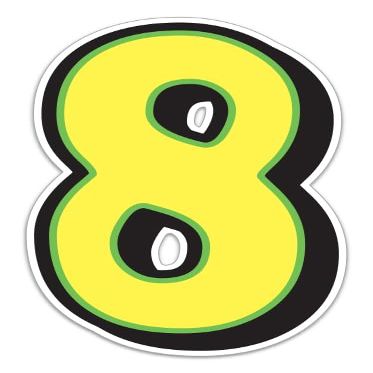 Giant Magnetic Numbers 10" 16" - Bright Yellow with Green Border - .024 Magnetic Material for Mailbox Number, Vehicle Numbers, Garage Door Address Signs, Metal Surface Signage, Number 8 - Pack of 3