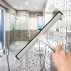 All-Purpose Stainless Steel Shower Squeegee for Shower Glass Door with 2 Adhesive Hooks, Bathroom Cleaner Tool Household Window Mirror Squeegee for Glass Doors, Cleaning Tile Wall, Car, 14 Inch Silver view 3