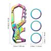 Kivssi Heavy duty metal keychains, Carabiner clip Car key chains,Fashion family keychain bottle opener and 3 Key Rings suitable for men and women.Multicolor-1pcs view 2