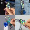 Kivssi Heavy duty metal keychains, Carabiner clip Car key chains,Fashion family keychain bottle opener and 3 Key Rings suitable for men and women.Multicolor-1pcs view 4