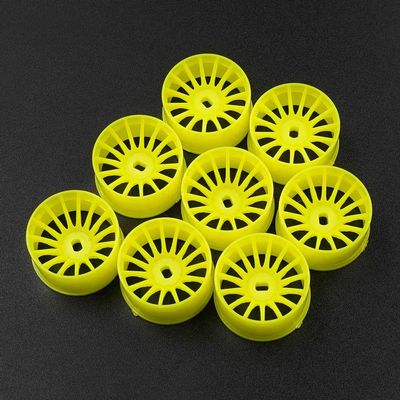 Yeah Racing WL-0168FYW Plastic Wide Rim Set 11mm (Offset 0 +1 +2 +3) Yellow for 1/28 AWD Mini-Z